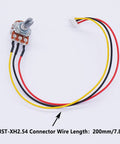 Three Pack 10K Ohm Linear Taper Rotary Potentiometers with XH2.54 Connector and 200mm Wire, Knurled Shaft Visible