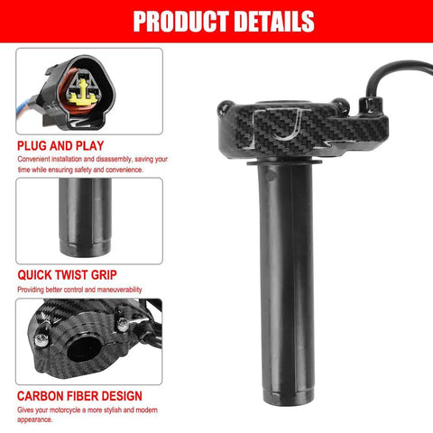 Product details of Imitation Carbon Fiber Throttle Handle Kit With Quick Twist Grips And Cable For Electric Dirt Bikes Plug And Play