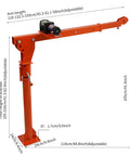 Heavy Duty 1100 Lb Truck Mounted Crane Hoist W/ 12V Electric Winch For Rough Work Zones built with adjustable arm length and sturdy base.