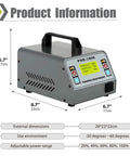 Paintless Dent Repair Kit With Induction Heater for Quick Dent Removal, 1000W PDR Tool dimensions and features display