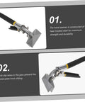 3 Inch Hand Seamer Tool for Sheet Metal Bending and Seaming with heat-treated steel construction, straight jaw design, black grip handle