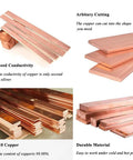 Two Twelve Inch Copper Flat Bars One Eighth Inch Thick One Inch Wide 99.98 Percent Pure C110 Copper For Electrical Connectors DIY Projects
