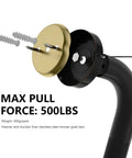 Close-up of Two Pack 20 Inch Anti Slip Shower Grab Bar with concealed screws and black bronze finish showing mounting details.