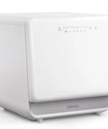 Plug And Play Portable Countertop Dishwasher With Zero Plumbing Hookup Five Liter Tank Seven Wash Cycles For Apartment Dwellers Rv Camper Or Dorm Featuring Auto Dry And Heavy Duty Grime Smasher To Keep Dishes Crisp Daily in a sleek white design.