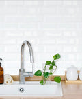 Super Easy Peel And Stick Glossy White Subway Tile Stickers That Are Heat And Water Resistant Perfect For A Killer Kitchen Backsplash Makeover