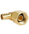 5Pc Brass Barb Crimp PEX 1/2 In X 1/2 In Female NPT Swivel Elbow Adapters, Lead Free, Heavy Duty Fittings, Universal PEX Connection For All Brand Tubing, Clamp Compatible, Durable Brass Construction, brass PEX elbow fitting