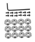 12 Piece Router Bit Bearing Accessory Kit With Top Mounted Ball Bearings, Screws And Wrench For Woodworking, Pro Grade Router Bits
