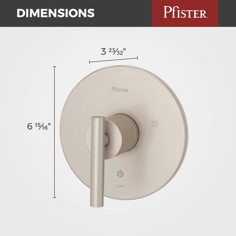 Contempra 1-Handle Tub And Shower Valve Trim In Brushed Nickel Valve Sold Separately ADA Compliant round brushed nickel trim