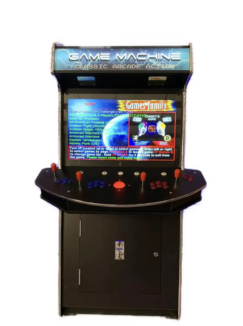 Full Size Commercial Upright Arcade Cabinet With 4 Players, 4600 Classic Games, 32 Inch HD Screen, Industry Leading Joysticks