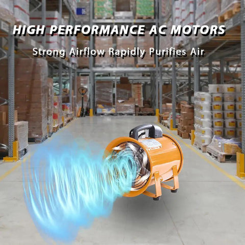12 Inch Industrial Portable Air Blower Ventilator Delivers 3300 CFM High Velocity Airflow With 550W Motor in warehouse
