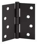 Four Inch Matte Black Interior Door Hinges Value Pack With Three Heavy Duty Leaves, side view showing pre-lubricated design.