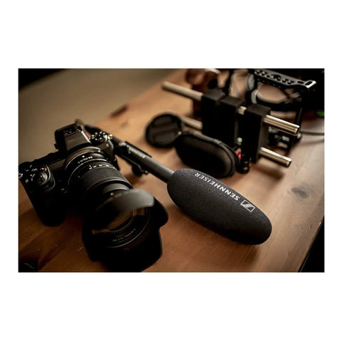 Pro Wireless Microphone System For Video Cameras And Camcorders With High Directivity Attenuates Side And Rear Noise Switchable Low Cut Filter Built For On Set Filmmaking MKE600 on video camera setup