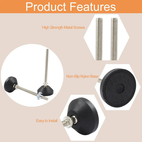 Beefy 4 Pack Adjustable Leveling Feet With M8 Thread Heavy Duty Furniture Levelers For Chairs And Cabinets 5 Inch Height 100mm Length 50mm Base Nickel Plated Stabilizers For Uneven Floors
