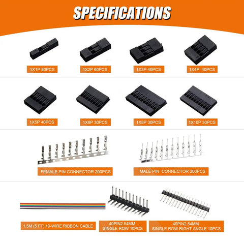 Specifications of Self Adjusting Ratchet Crimping Tool Kit For AWG 23 To 17 Wire With 2.54mm Dupont Terminal Connectors