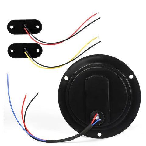 Back view of 4 Inch Round LED Trailer Lights Kit with waterproof stop turn tail lights and wiring for boat RV truck