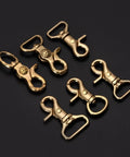 WUTA solid brass trigger snap hooks with swivels (6) for straps and bags, leathercraft hardware