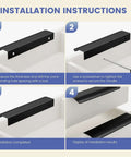 Installation steps for Beefy 3 Inch Black Finger Pull Handles For Cabinets And Dresser Drawers Edge Pulls Aluminum Alloy