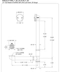 Technical diagram of 21-Inch Lift And Lock Tub Waste And Overflow Drain Assembly In Matte Black, Built Tough Brass Construction, Heavy-Duty 20 Gauge, Fits 1-1/2 Inch Drains, Modern Transitional Style For A Boss Bath Renovation