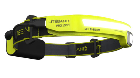 Liteband PRO Multi Beam Headlamp 750 Lumens With 35 LEDs Yellow light, adjustable band, side view