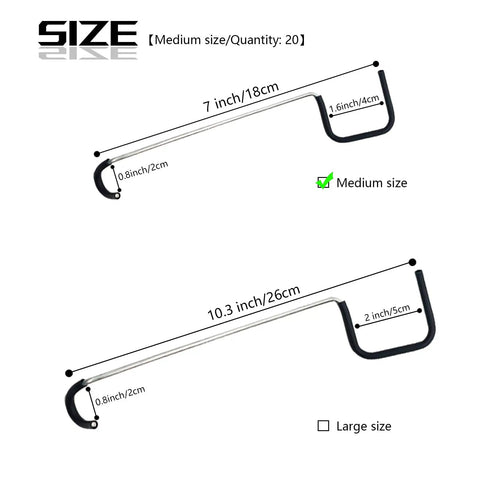 Diagram showing Fruit Tree Limb Spreader Set Of 20 7 Inch Branch Puller With Plastic Hose Wrapped Iron Wire details and sizes