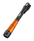 Orange Inspector 500 Plus Pen Light Rechargeable Pocket Led Flashlight 500 Lumen With Four Modes Turbo Strobe High Low Compact Pocket Tool black and orange