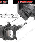 Close-up of Beast Mode 4000 Ft-Lb 1 Inch Drive Air Impact Wrench Gun Long Shank Heavy Duty Truck Tool with speed lever visible