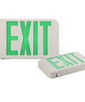 Slick Double Pack LED Exit Signs With Rock Solid Battery Backup, Hella Bright Green Exit Light For Indoor Hallways, Hardwired 120V To 277V Wall Or Ceiling Mount Featuring Glowing Arrow For Dead Simple Safety Upgrades