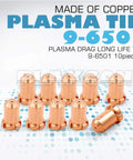 All In One Plasma Cutting Consumables Kit 23 Pieces For Thermal Dynamics PCH Series Torches Including Ten Electrodes Ten Tips Two Swirl Rings And One Shield Cup 20 Amp Compatible Replacement Parts copper plasma tips display