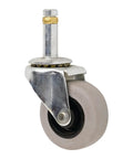 Heavy Duty 2 Inch Swivel Stem Caster With Soft TPR Rubber Wheel Seven Sixteenth Inch Stem Non Marking Gray Tread Ribbed Wheel