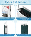 Portable Tankless Gas Water Heater 6L 1.59GPM LPG Propane Butane for outdoor use RV camping and cabin white, showing internal components and features.