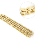 Heavy Duty 48 Link 420 Drive Chain For Off Road Motorcycles, Rugged Engine Chain For Rough Terrain, close-up detail view