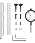 Table Saw Dial Indicator Gauge 0 To 1 Inch With 0.001 Inch Precision components including dial, brackets, bolts, and hex keys.