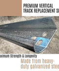 Heavy Duty Galvanized Steel Vertical Garage Door Track Kit For 7 Ft Rails, showcasing durable steel track