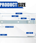 Diagram showing dimensions of 4 Pack 12 Inch Zinc Strap Hinges For Gates, Tool Sheds, Barn Doors And Other Swing Entrances