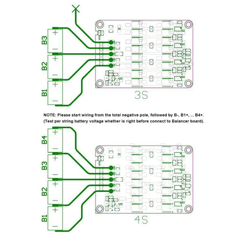 Premium 3S And 4S 12 Volt 5 Amp Active Battery Equalizer Balancer Module circuit diagram for lithium packs.