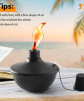 4 Pack Metal Tabletop Torches 22oz Citronella Scented Outdoor Torches For Patio Deck And Garden with flame on beach table