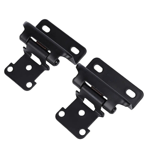 Overlay Cabinet Hinge Black Steel Self Closing Hinge Half Inch Overlay Semi Wrap Spring Design Quiet Close No Fuss Install