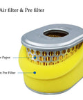 Air filter with pre-filter for Carburetor For Coleman CT200U BT200 B200 Mini Bike Go Kart 196cc Predator 212cc 6.5hp Engine, Compatible With Honda GX160 GX200, Includes Air Filter, Easy Install Replacement Part.
