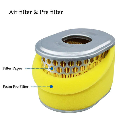 Air filter with pre-filter for Carburetor For Coleman CT200U BT200 B200 Mini Bike Go Kart 196cc Predator 212cc 6.5hp Engine, Compatible With Honda GX160 GX200, Includes Air Filter, Easy Install Replacement Part.