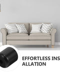 Dope Black Screw-In Furniture Legs 4 Pack for Sofas, Chairs and Dressers, showcased with a modern sofa setup.