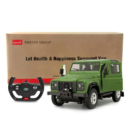 Land Rover Defender RC Car One Fourteenth Scale Remote Control Toy Model With Manual Door Open Green Off Road