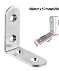 Rock Solid Stainless Steel L Brackets Corner Connectors Pack Of Fifty For Wood Projects DIY Furniture Building Heavy Duty right angle support 50mm.