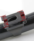 Universal 27mm Snorkel Clip And Holder Set For Scuba Diving Durable Plastic Snorkel Retainer close-up on black snorkel tube