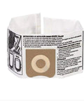 High Efficiency Dust Collection Bags Size C for Wet Dry Vacuums with instructions visible, 3 Gallon to 4.5 Gallon use, 2 Bags Pack