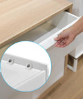 Fifty Pcs Drawer Angle Brackets With Screws Repair Kit For Sagging Furniture Bottom Support in use on white drawer corner