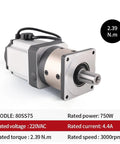 Beefy 750W AC Servo Motor With 50 To 1 Planetary Gearbox For High Precision Sewing Machines And CNC Projects 2.39 Nm Torque 5.0 A Drive 80SS75 HG10 1 Reducer, silver metal