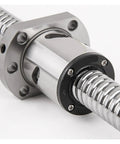 Top Tier C5 Grade RM 20 Series Ballscrew With Machined Ends For CNC Machine Buildouts Includes Ballnut In Sweet 1200mm Length close-up of threads and end fittings
