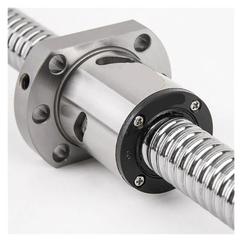 Top Tier C5 Grade RM 20 Series Ballscrew With Machined Ends For CNC Machine Buildouts Includes Ballnut In Sweet 1200mm Length close-up of threads and end fittings