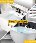 8 Inch Waterfall Bathroom Faucet For Sink, Widespread 3 Hole Lavatory Tap With High Arc Basin Mixer, Matte Black in bathroom