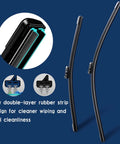 Heavy Duty Dual Rubber Windshield Wipers Rolling Through Storms Smooth As Butter For Chevy Silverado 1500 2500 3500 Hd Gmc Sierra Models 22 And 22 Inch featuring a close-up of double-layer rubber strip design.